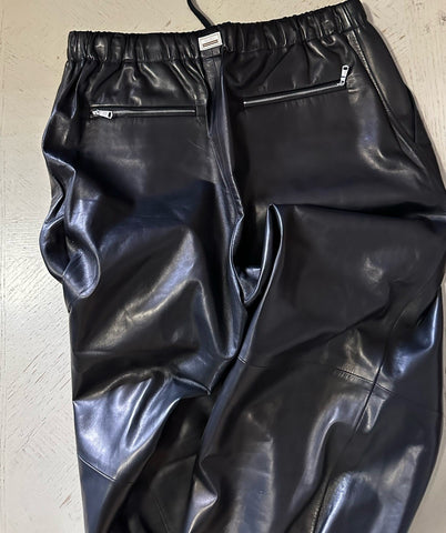 New $4700 Gucci Men Leather Jogging Pants Black Size 50 Eu/34 US 738235