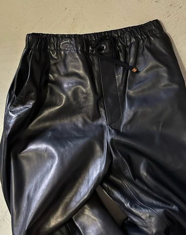 New $4700 Gucci Men Leather Jogging Pants Black Size 50 Eu/34 US 738235