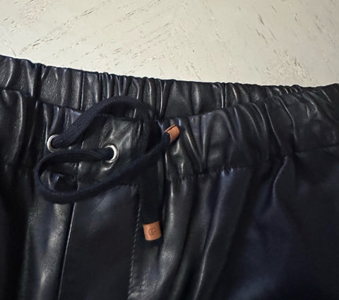 New $4700 Gucci Men Leather Jogging Pants Black Size 50 Eu/34 US 738235