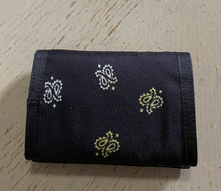 New Saint Laurent BUFFALO Tiny Wallet In Bandana-print Nylon Black 556433