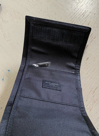 New Saint Laurent BUFFALO Tiny Wallet In Bandana-print Nylon Black 556433