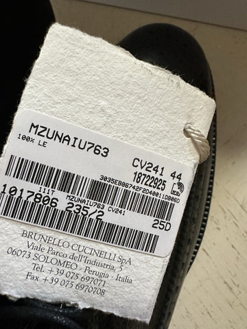NIB $1395 Brunello Cucinelli Men’s Leather Shoes Black 11 US/44 Eu
