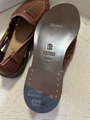 NIB $1395 Brunello Cucinelli Men’s Leather Sandal Shoes Brown 11 US/44 Eu