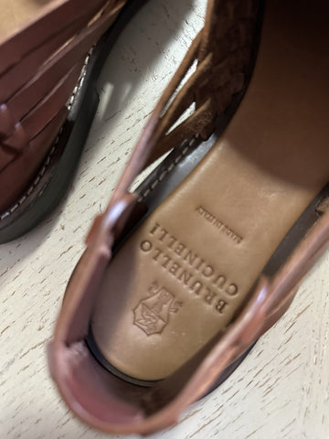 NIB $1395 Brunello Cucinelli Men’s Leather Sandal Shoes Brown 11 US/44 Eu