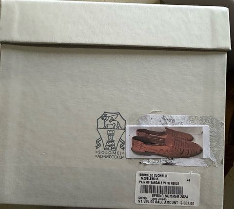 NIB $1395 Brunello Cucinelli Men’s Leather Sandal Shoes Brown 11 US/44 Eu