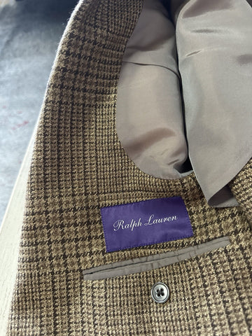 New $2795 Ralph Lauren Purple Label Men Linen/Wool Blazer Jacket Brown 40R/50R