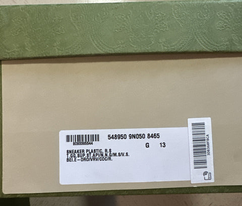 New Gucci Men GG Logo Bee Logo Canvas Leather Sneakers Beige 13.5 US/13 UK