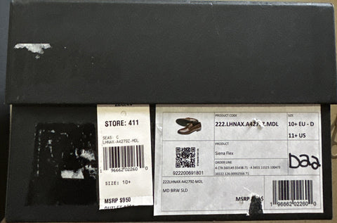 ZEGNA Leather Loafers Shoes Brown 11.5 US/44.5 Eu New $950