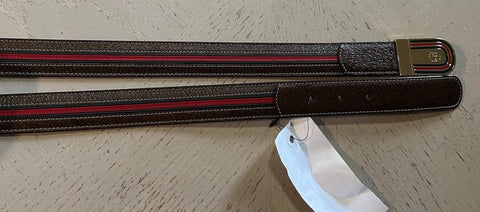 New Gucci Mens Leather Belt Brown/Green/Red 100/40 715601