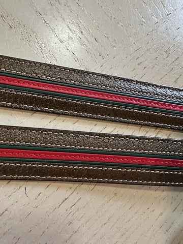 New Gucci Mens Leather Belt Brown/Green/Red 100/40 715601