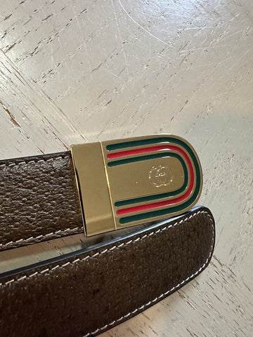 New Gucci Mens Leather Belt Brown/Green/Red 100/40 715601