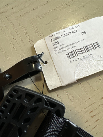 New Gucci Men’s Gucci Print Canvas/Leather Belt Black 105/42 778889