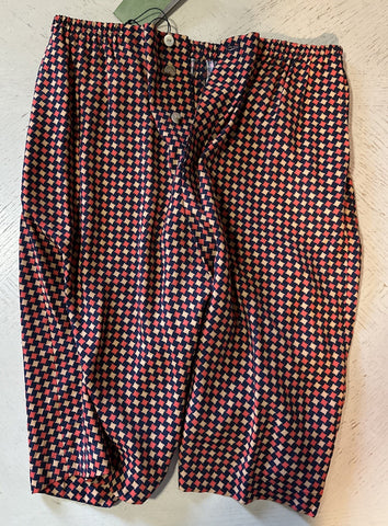 NWT $1280 Gucci Men Drawstring Gucci Print Short Pants Blue/Red/Mul 34 US/50 Eu