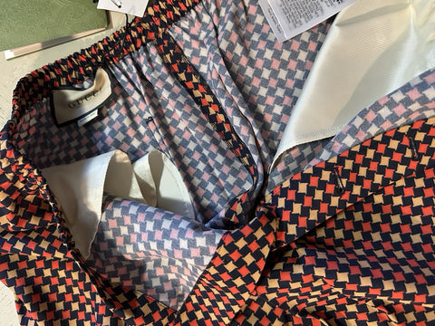 NWT $1280 Gucci Men Drawstring Gucci Print Short Pants Blue/Red/Mul 34 US/50 Eu