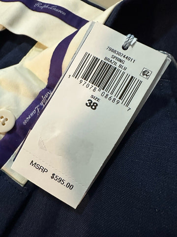 NWT Ralph Lauren Purple Label Mens Linen Pants Brazil Blue 38 US ( 54 Euro ) Ita