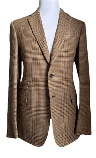 New $2795 Ralph Lauren Purple Label Men Linen/Wool Blazer Jacket Brown 42R/52R