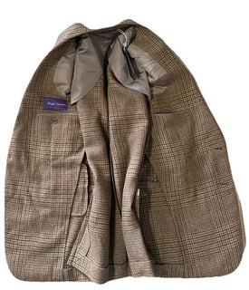 New $2795 Ralph Lauren Purple Label Men Linen/Wool Blazer Jacket Brown 42R/52R
