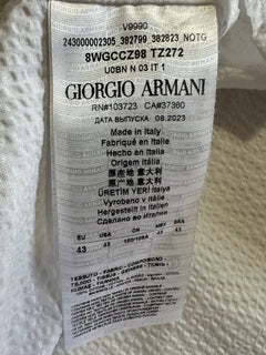 NWT $625 Giorgio Armani Mens Dress Shirt White Size 43/17 Italy