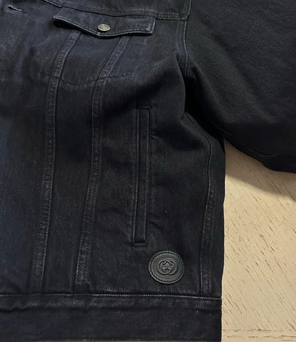 New $5200 Gucci Men Denim Jacket Coat Black 44 US/56 Eu 725588