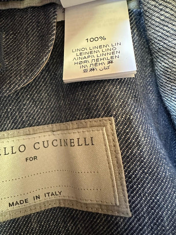 NWT $4995 BRUNELLO CUCINELLI Linen Classic-Fit Suit DENIM BLUE 44R US/54R Eu