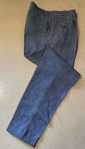 NWT $4995 BRUNELLO CUCINELLI Linen Classic-Fit Suit DENIM BLUE 44R US/54R Eu