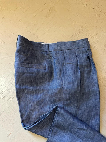 NWT $4995 BRUNELLO CUCINELLI Linen Classic-Fit Suit DENIM BLUE 44R US/54R Eu