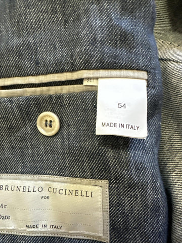 NWT $4995 BRUNELLO CUCINELLI Linen Classic-Fit Suit DENIM BLUE 44R US/54R Eu