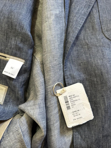 NWT $4995 BRUNELLO CUCINELLI Linen Classic-Fit Suit DENIM BLUE 44R US/54R Eu