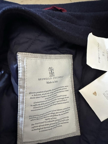 New $8495 Brunello Cucinelli Men Collared Wool & Cashmere Jacket Coat Navy XXL