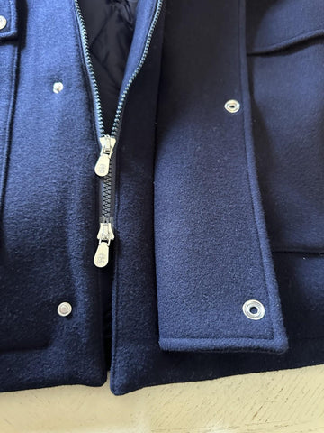 New $8495 Brunello Cucinelli Men Collared Wool & Cashmere Jacket Coat Navy XXL