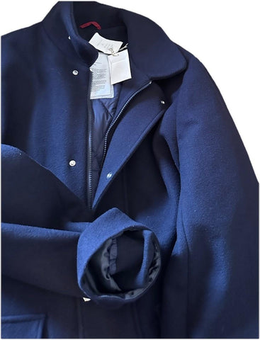 New $8495 Brunello Cucinelli Men Collared Wool & Cashmere Jacket Coat Navy XXL