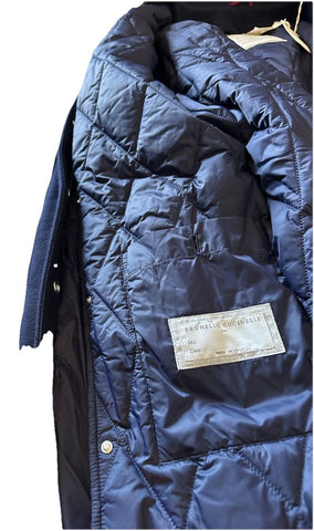 New $8495 Brunello Cucinelli Men Collared Wool & Cashmere Jacket Coat Navy XXL