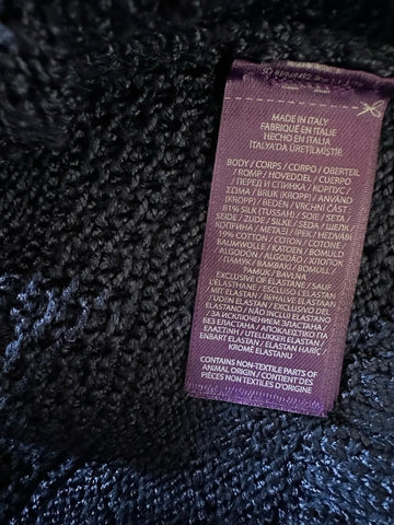 NWT $2495 Ralph Lauren Purple Label Shawl Collar Self-Tie Sweater Navy XL İtalya