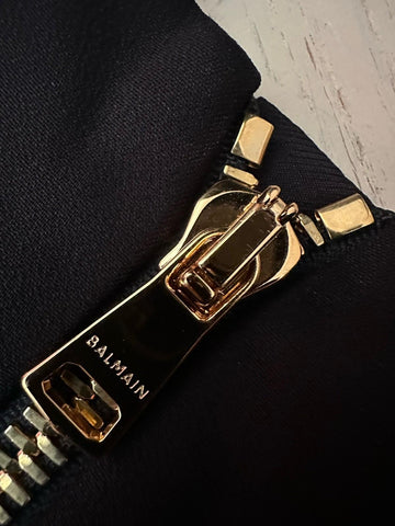 New $6500 BALMAIN Two-Tone Tuxedo Gown Dres Black/White 40 ( 8 ) Italy