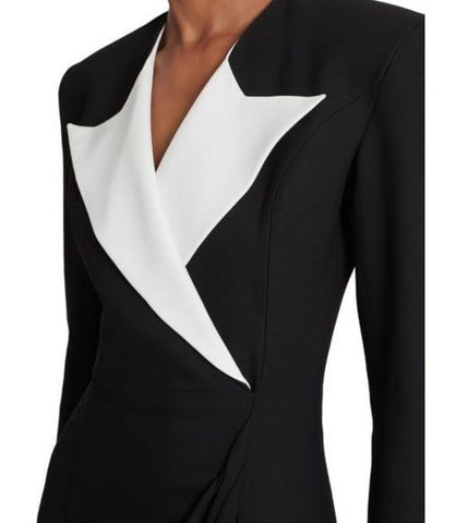 New $6500 BALMAIN Two-Tone Tuxedo Gown Dres Black/White 40 ( 8 ) Italy