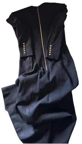 New $6500 BALMAIN Two-Tone Tuxedo Gown Dres Black/White 40 ( 8 ) Italy