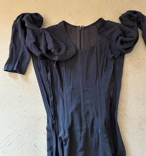 New $5995 DOLCE&GABBANA Sheer Long-Sleeve Gown Dress Gray 40 ( 6 ) Italy