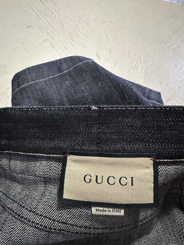 NWT $1500 Gucci Men Indigo Raw Denim Short Jeans Pants DK Blue 32 US/48 Eu