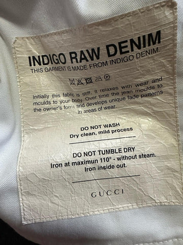 NWT $1500 Gucci Men Indigo Raw Denim Short Jeans Pants DK Blue 32 US/48 Eu