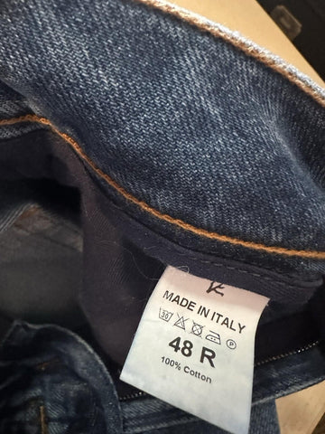 ISAIA Cotton Straight Leg Jeans Pants Blue 32/48 New $850