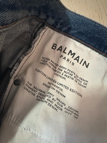 NWT $1050 Balmain Faded Five-Pocket Jeans Blue 36 US/52 Eu