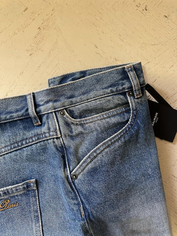 NWT $1050 Balmain Faded Five-Pocket Jeans Blue 36 US/52 Eu
