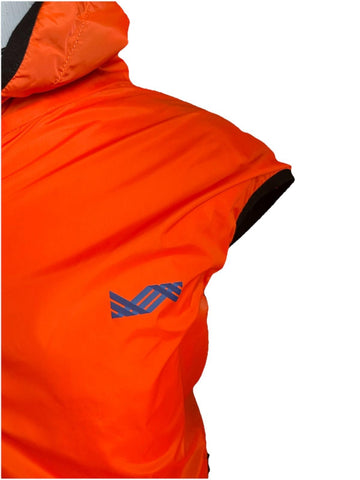 New $3200 KNT By Kiton Hooded Vest Orange Size 44US/54 Eu Italy
