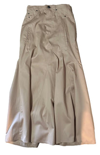 New $2090 Burberry Gabardine Maxi Flare Skirt Color PALE NUDE 42/8 England