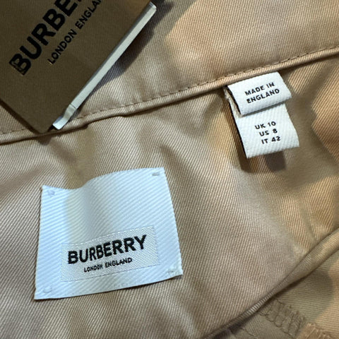 New $2090 Burberry Gabardine Maxi Flare Skirt Color PALE NUDE 42/8 England