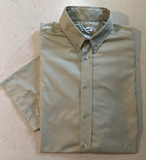New Burberry Men’s Oversized Cotton Button-Front Shirt Color HUNTER  XL Italy
