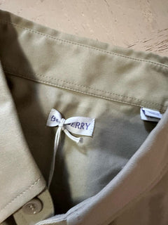 New Burberry Men’s Oversized Cotton Button-Front Shirt Color HUNTER  XL Italy