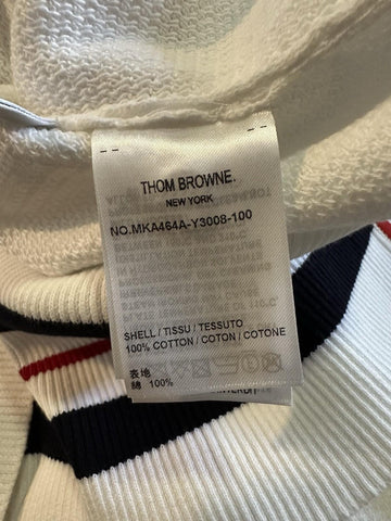 NWT $1250 Thom Browne Men V-neck Versity Stripe Sweater White Size 3 ( L ) Italy