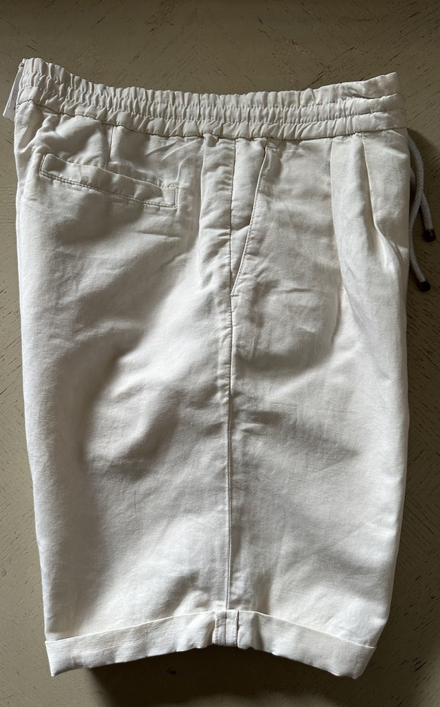 Brunello Cucinelli Men Linen-Blend Drawstring Shorts Of White US 38/54 New $795