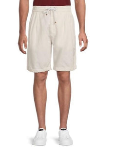 Brunello Cucinelli Men Linen-Blend Drawstring Shorts Of White US 38/54 New $795